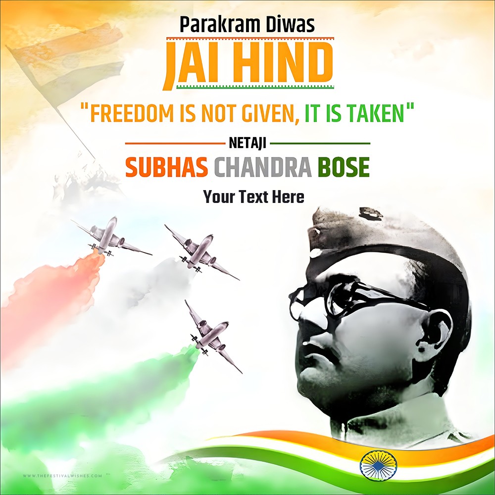 Subhash Chandra Bose Jayanti 2024 WhatsApp DP With Name