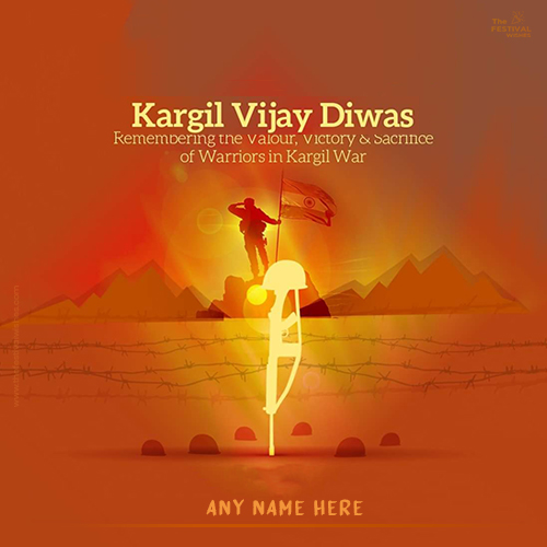 Kargil Vijay Diwas 2024 Greeting Card With Name Edit