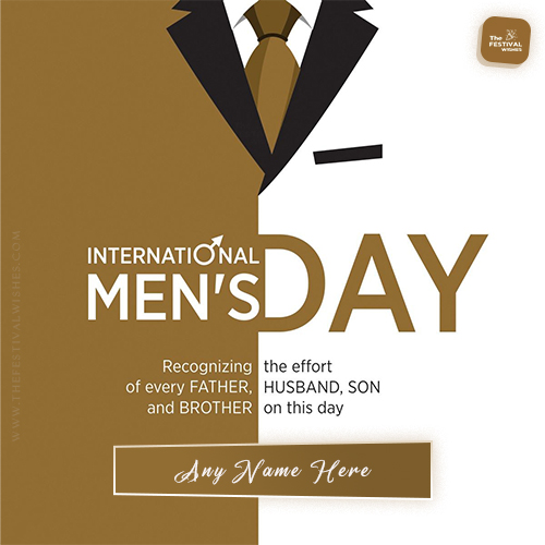 Create International Men's Day 2025 Wishes Quotes And Images With Name