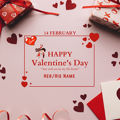 Customized Valentine's Day Cards With Lover's Name