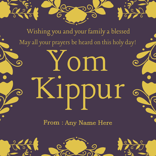 Write Name On Yom Kippur Happy New Year 2024 Greeting Pictures Images