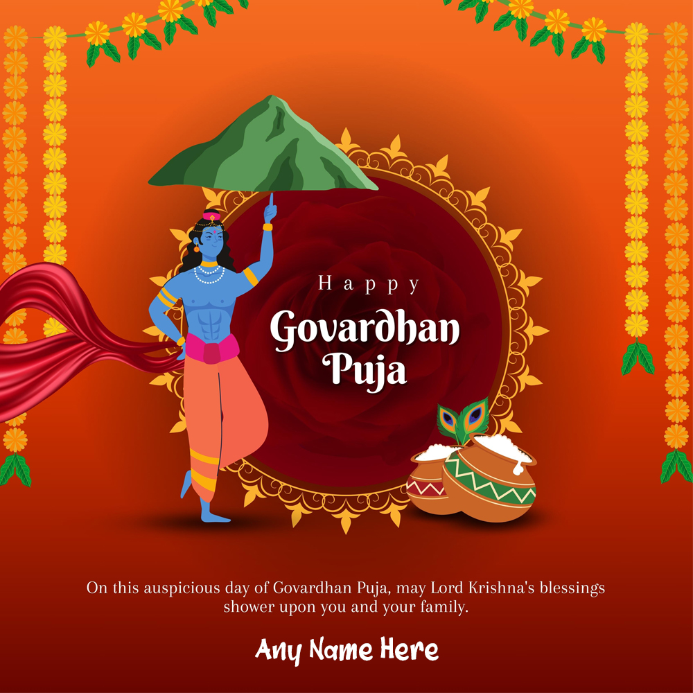 govardhan puja wishes images pictures pics and photo with name