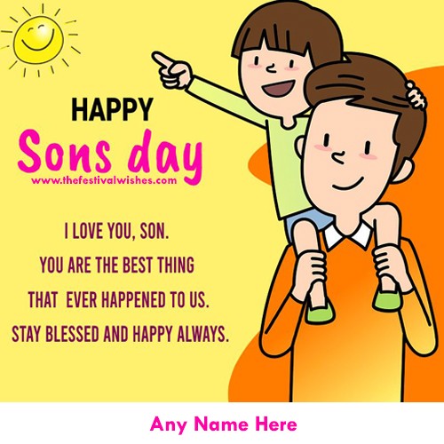 Happy National Sons Day 2023 Pics With Name