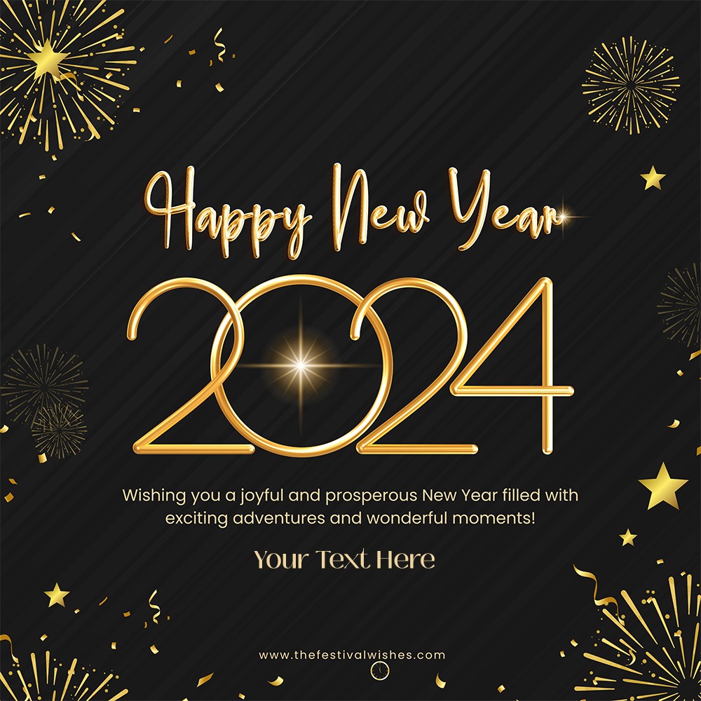 Happy New Year 2022 Greeting Card With Name And Photo Edit