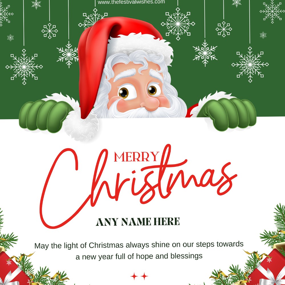 Merry Christmas Wish You Happy New Year With Name