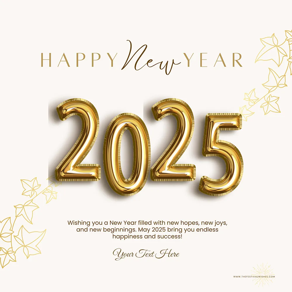 Happy New Year 2025 Greeting Card With Name