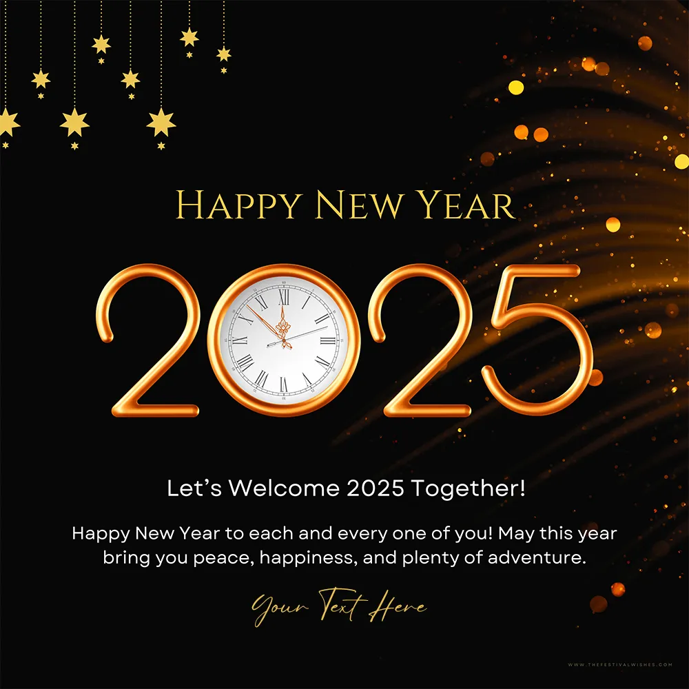 Happy New Year 2025 Greeting Card Maker With Name In 30 Second